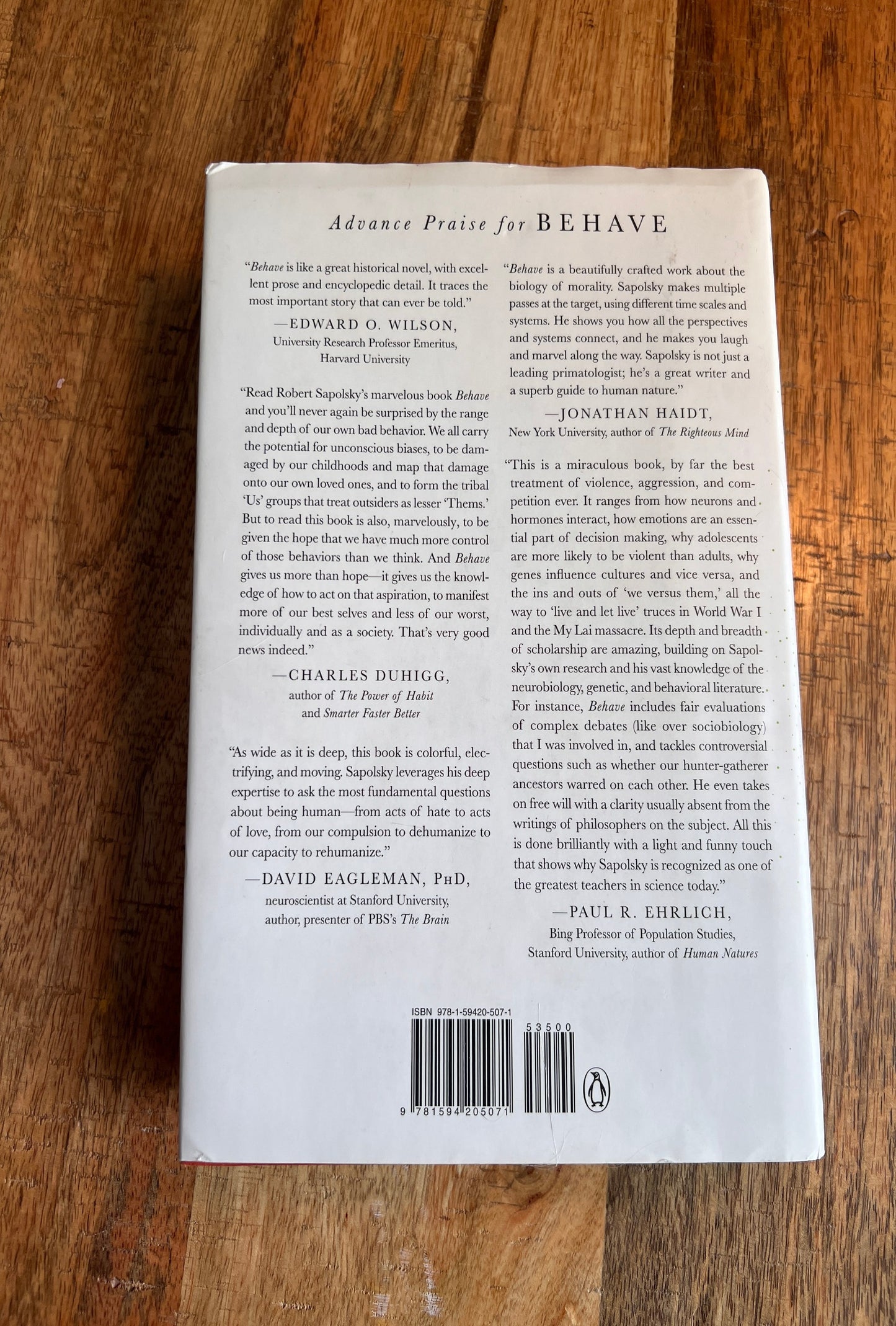 Behave: The Biology of Humans at Our Best and Worst